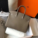 Hermes Birkin 25cm Bag In Taupe Clemence Leather GHW – HW006