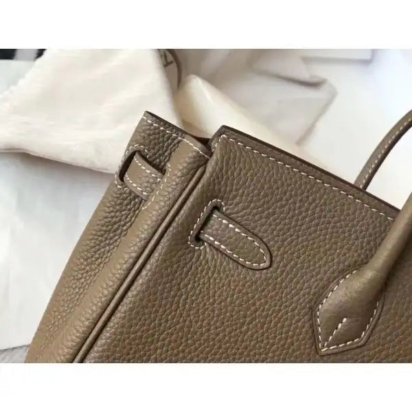 Hermes Birkin 25cm Bag In Taupe Clemence Leather GHW – HW006