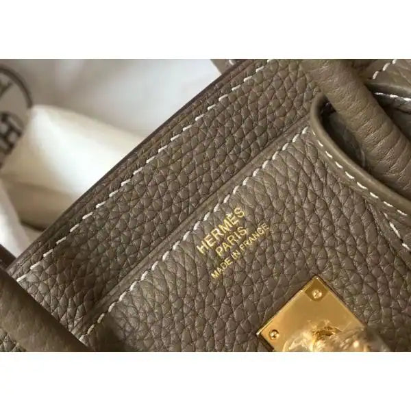 Hermes Birkin 25cm Bag In Taupe Clemence Leather GHW – HW006