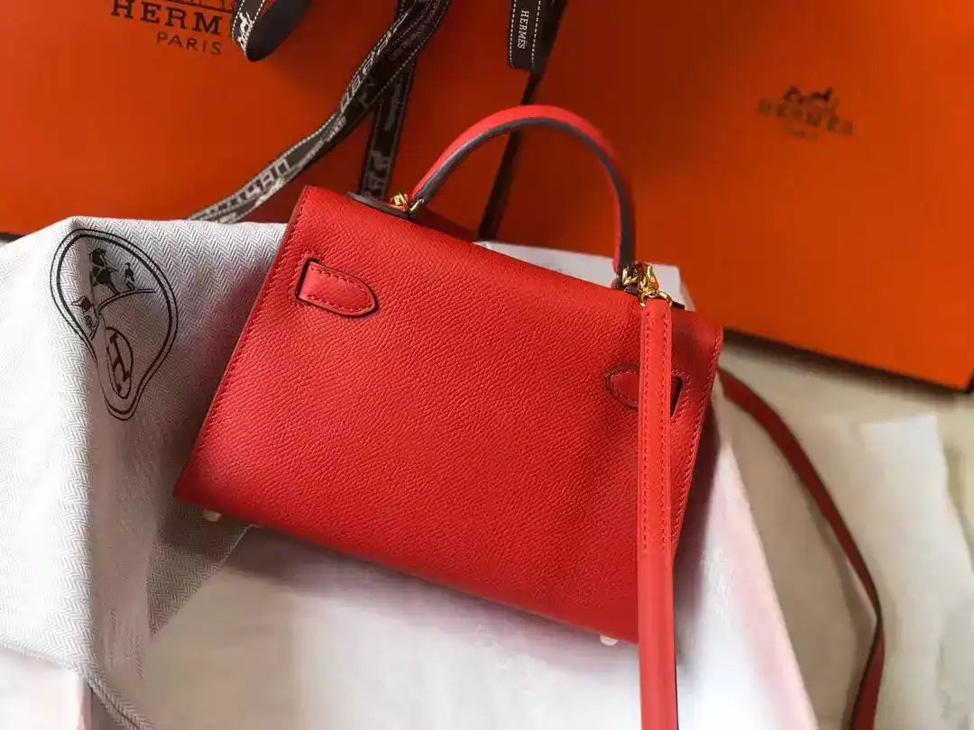 Hermes Kelly Mini II Bag In Rouge Casaque Epsom Leather GHW – HW124
