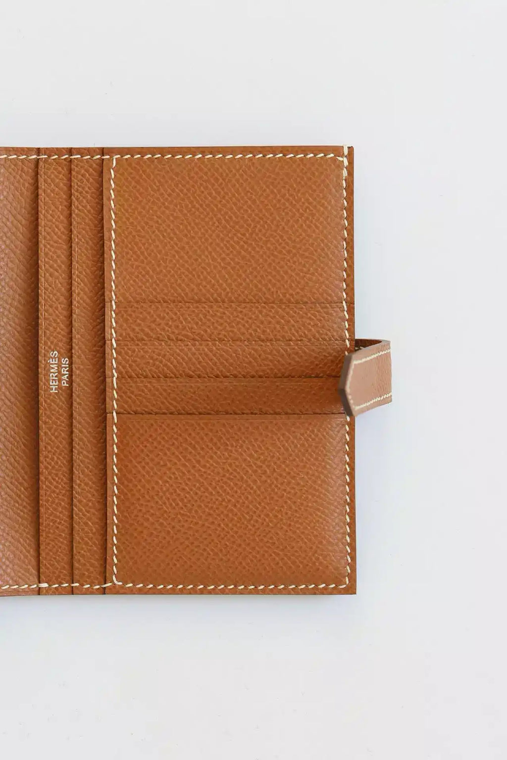 Hermes Bearn Compact Handmade Wallet in Gold Epsom Calfskin – HW152
