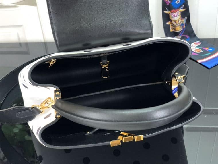 LOUIS VUITTON CAPUCINES MM White And Black – LW095
