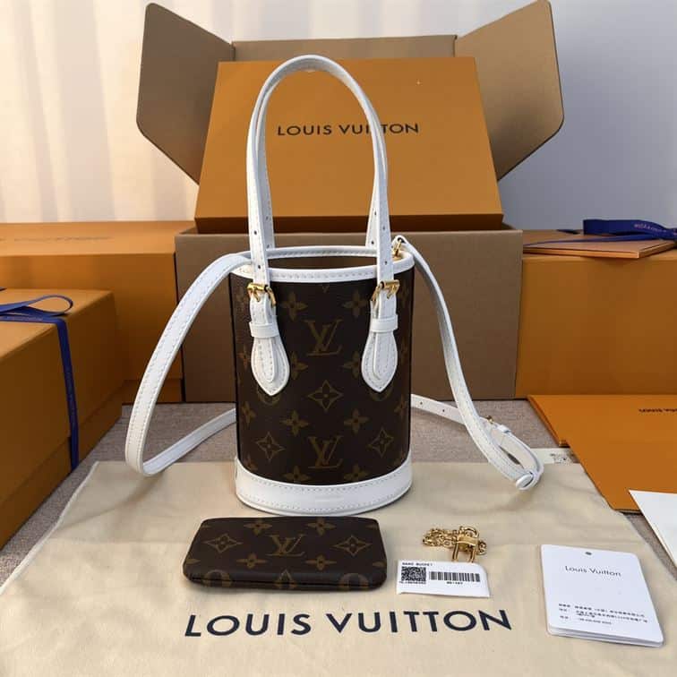 LOUIS VUITTON NANO BUCKET BROWN WHITE – LW134