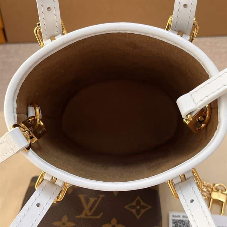 LOUIS VUITTON NANO BUCKET BROWN WHITE – LW134