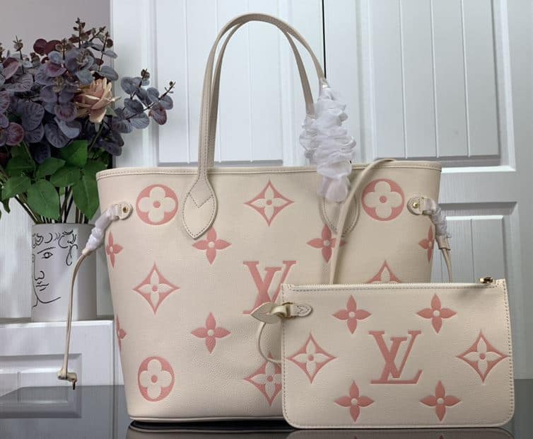 LOUIS VUITTON NEVERFULL MM BICOLOR MONOGRAM EMPREINTE LEATHER – LW120