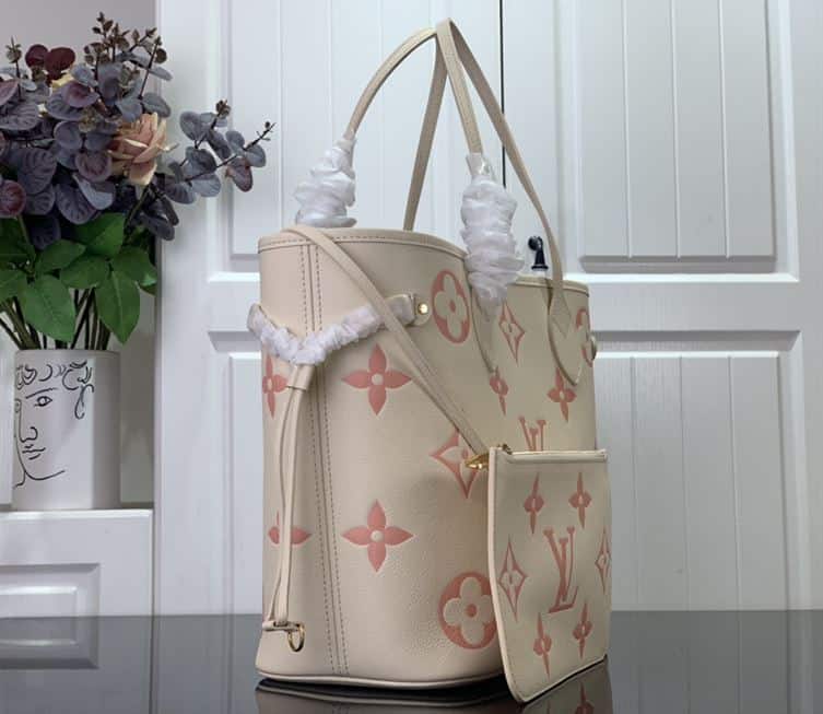 LOUIS VUITTON NEVERFULL MM BICOLOR MONOGRAM EMPREINTE LEATHER – LW120