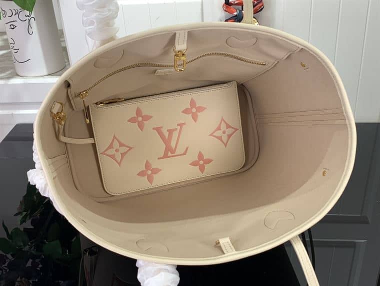 LOUIS VUITTON NEVERFULL MM BICOLOR MONOGRAM EMPREINTE LEATHER – LW120