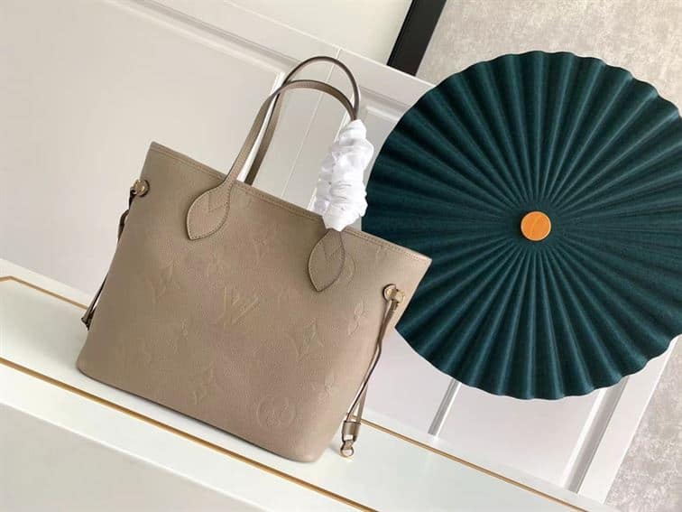 LOUIS VUITTON NEVERFULL MM TOURTERELLE MONOGRAM EMPREINTE – LW035