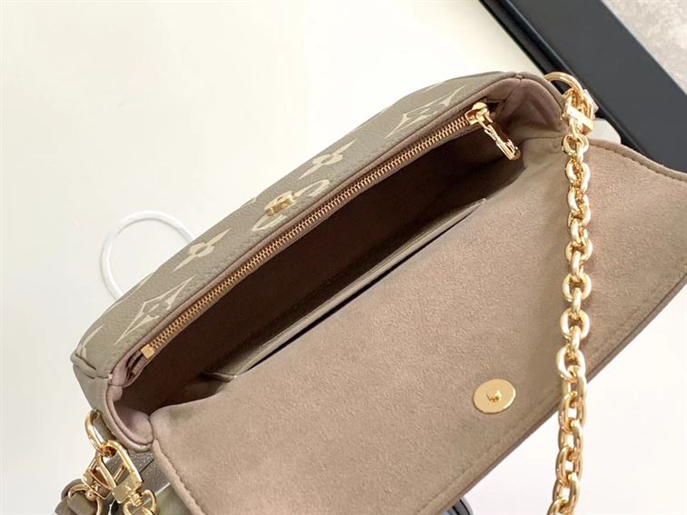 LOUIS VUITTON WALLET ON CHAIN IVY BICOLOR MONOGRAM EMPREINTE LEATHER – LW038