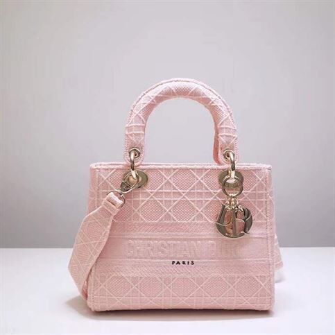 MEDIUM LADY D-LITE BAG ROSEWOOD CANNAGE EMBROIDERY – DOB004