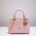 MEDIUM LADY D-LITE BAG ROSEWOOD CANNAGE EMBROIDERY – DOB004