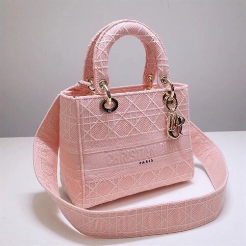 MEDIUM LADY D-LITE BAG ROSEWOOD CANNAGE EMBROIDERY – DOB004