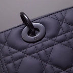 MEDIUM LADY DIOR BAG BLACK ULTRAMATTE CANNAGE CALFSKIN – DOB006