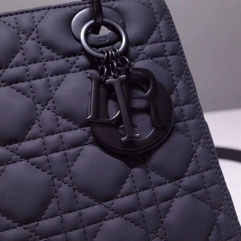 MEDIUM LADY DIOR BAG BLACK ULTRAMATTE CANNAGE CALFSKIN – DOB006