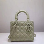 MEDIUM LADY DIOR BAG METALLIC GRAY – DOB007