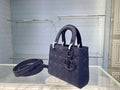 MEDIUM ULTRAMATTE LADY DIOR BAG INDIGO BLUE ULTRAMATTE CANNAGE CALFSKIN – DOB001