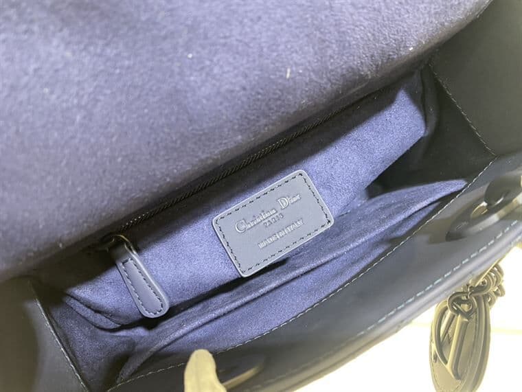 MEDIUM ULTRAMATTE LADY DIOR BAG INDIGO BLUE ULTRAMATTE CANNAGE CALFSKIN – DOB001