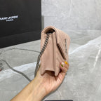 YSL CASSANDRE MATELASSÉ CHAIN WALLET IN GRAIN DE POUDRE EMBOSSED LEATHER – YB031