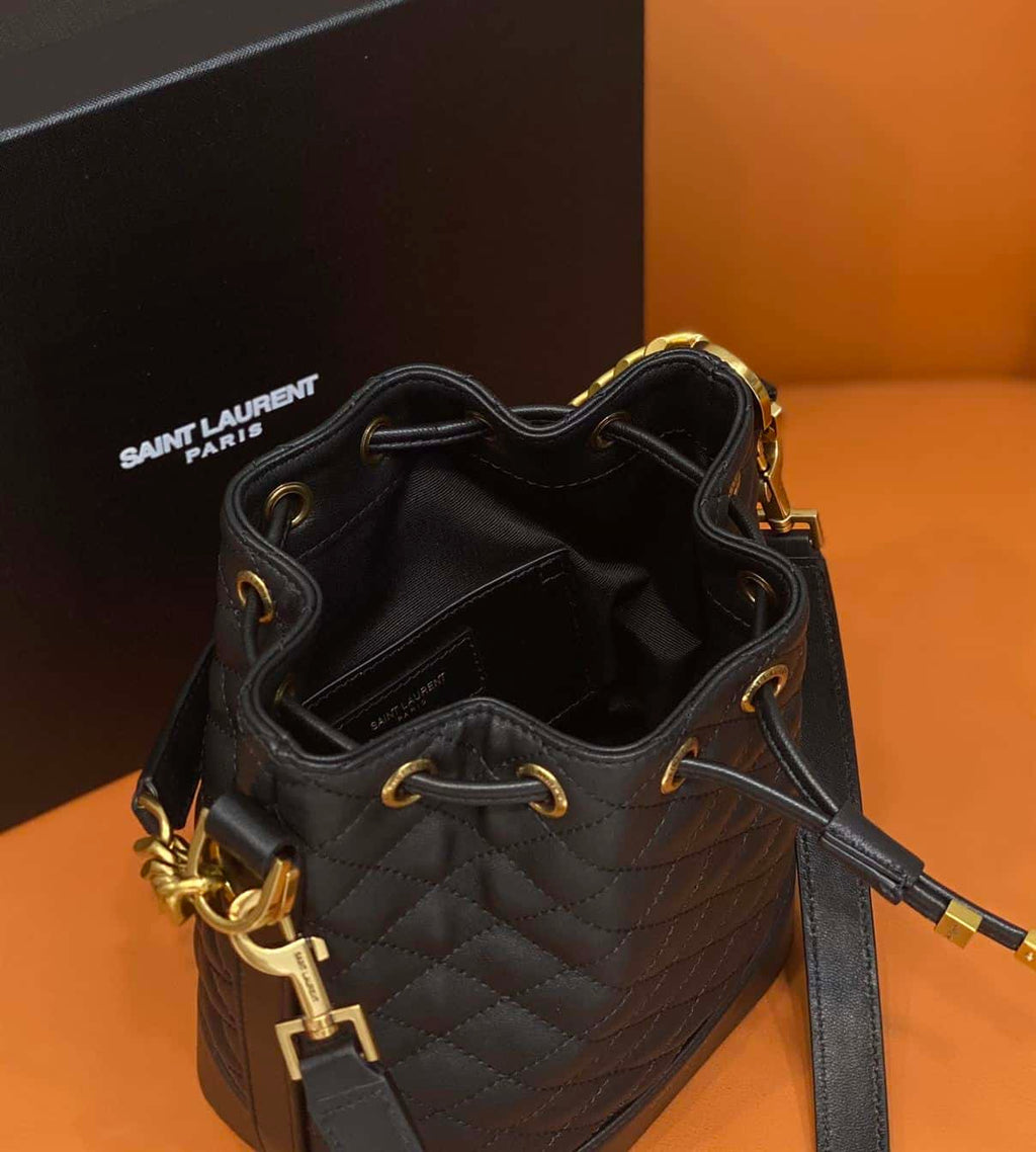 YSL EMMANUELLE SMALL BUCKET BAG IN QUILTED LAMBSKIN – YB043