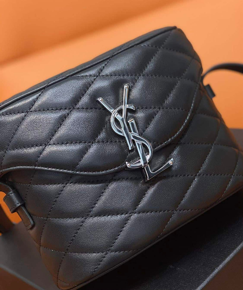 YSL JUNE QUILTED LEATHER CROSSBODY BLACK BAG – YB045