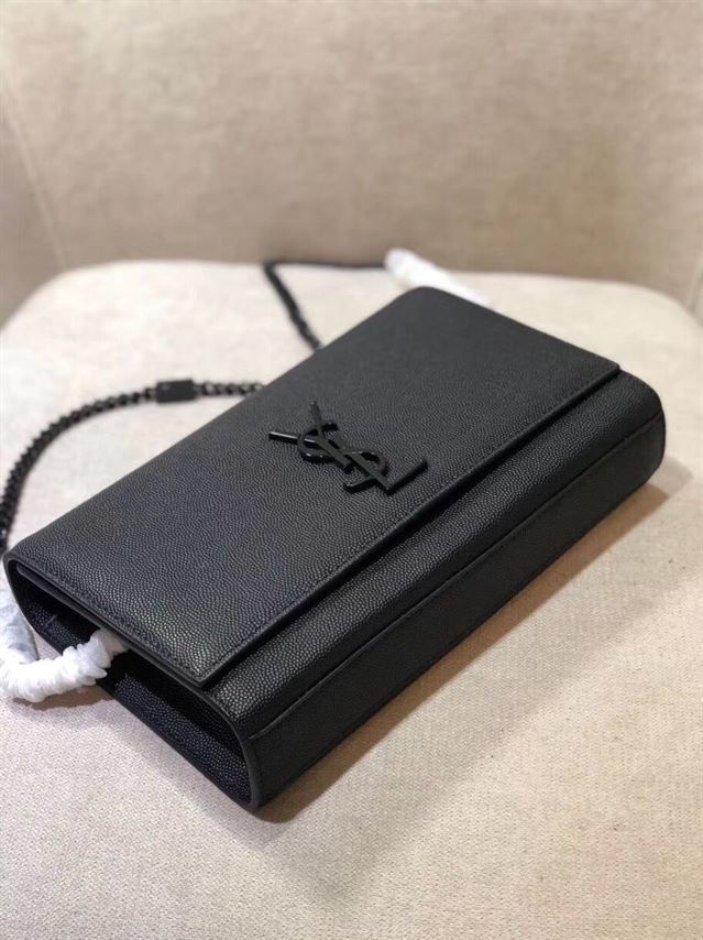 YSL KATE MEDIUM CHAIN BAG IN GRAIN DE POUDRE EMBOSSED LEATHER – YB037