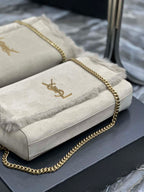 YSL KATE MEDIUM SUPPLE/REVERSIBLE CHAIN BAG IN SUEDE AND SHEARLING – YB046