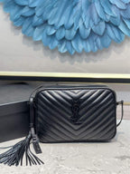 YSL LOU CAMERA BLACK BAG IN QUILTED LEATHER – YB051