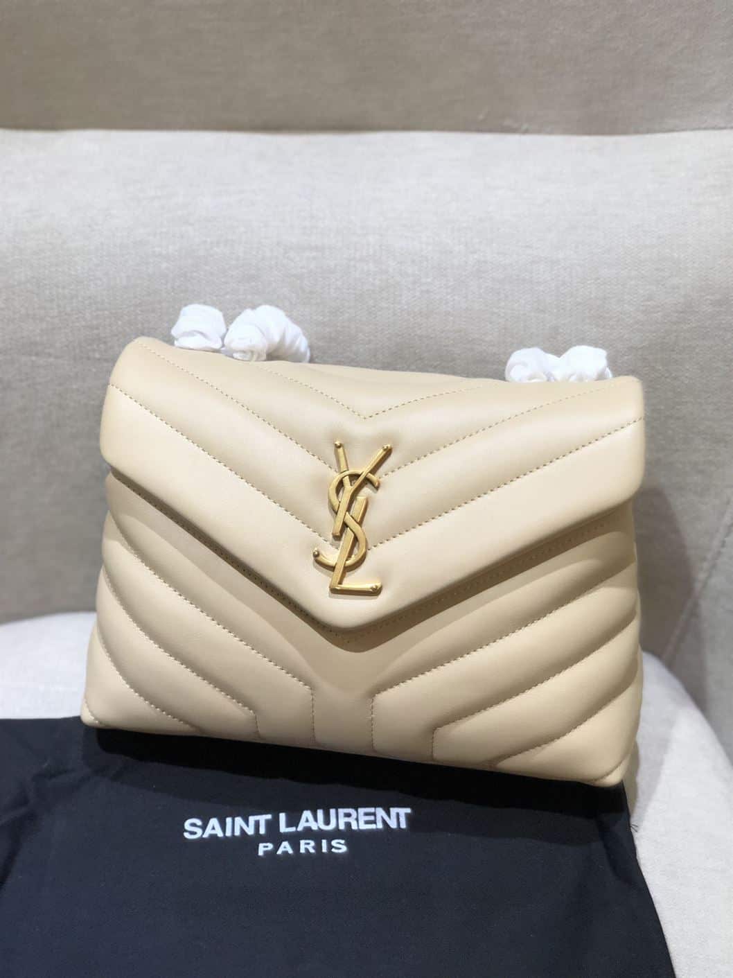 YSL LOULOU WHITE CREAM BAG – YB013
