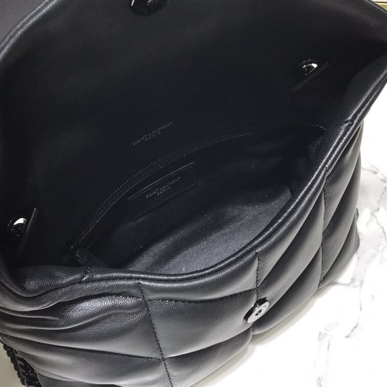 YSL LOULOU PUFFER SHOULDER BLACK BAG – YB010