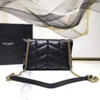 YSL LOULOU PUFFER SHOULDER BLACK BAG – YB011