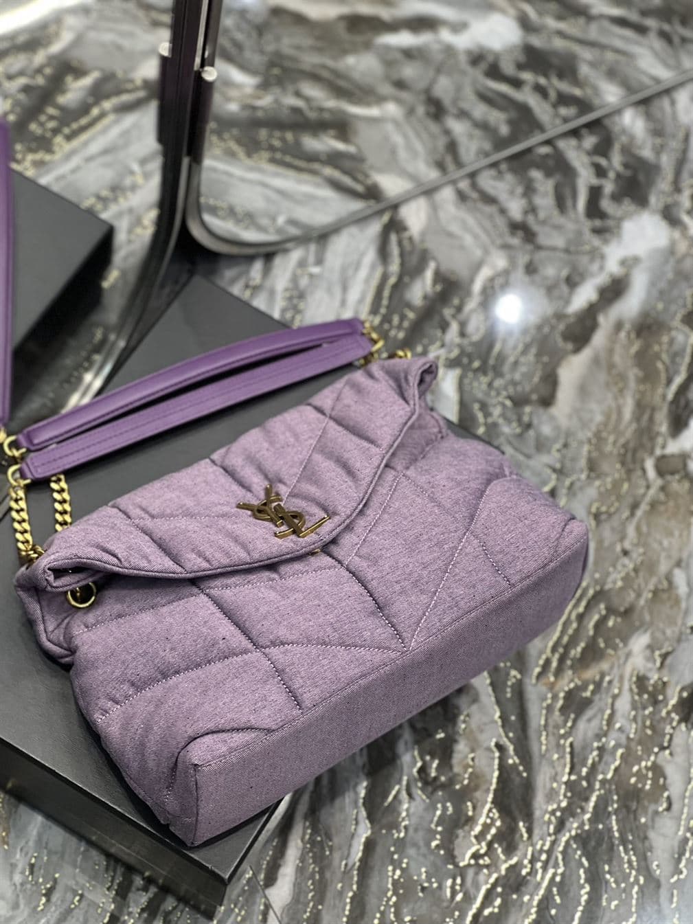 YSL MEDIUM PUFFER PURPLE BAG – YB058
