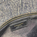YSL MEDIUM PUFFER IN SUEDE AND DENIM – YB062