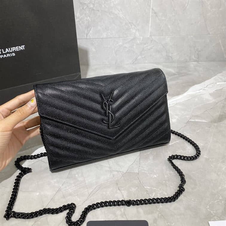 YSL MONOGRAMME CHAIN WALLET BLACK BAG – YB032