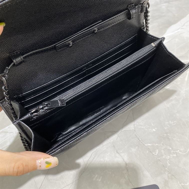 YSL MONOGRAMME CHAIN WALLET BLACK BAG – YB032