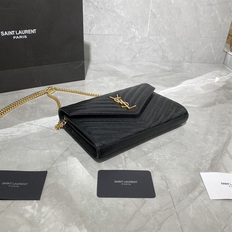 YSL MONOGRAMME CHAIN WALLET BAG BLACK – YB040