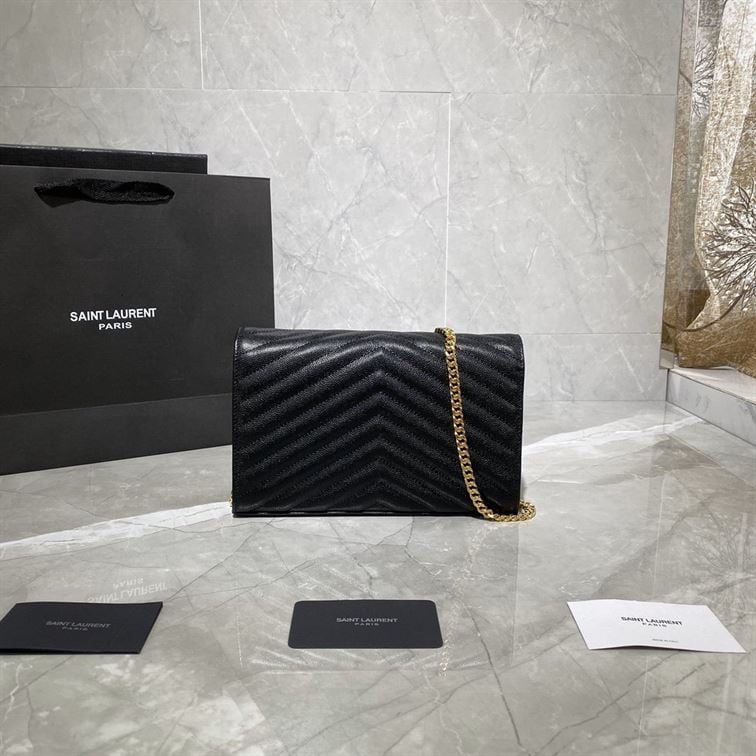 YSL MONOGRAMME CHAIN WALLET BAG BLACK – YB040