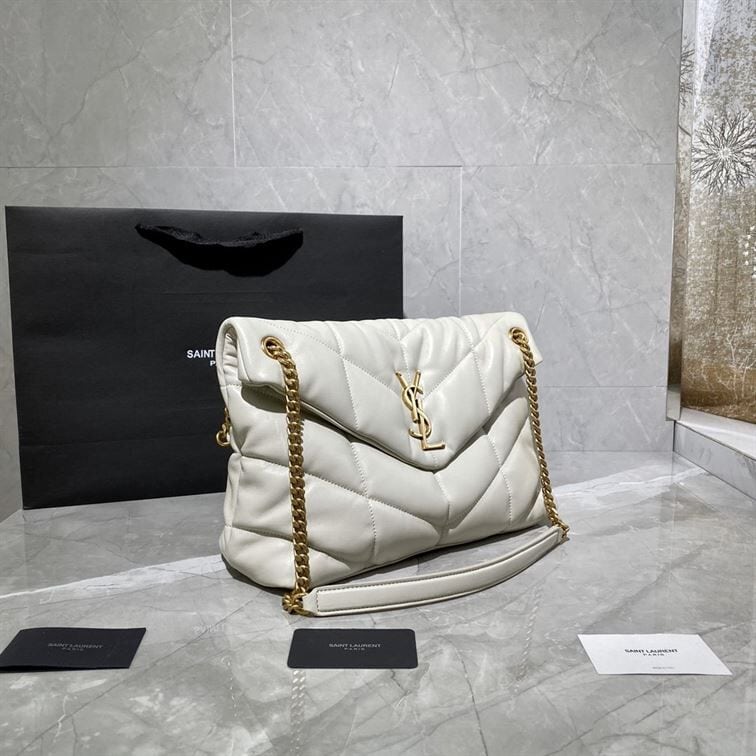 YSL PUFFER TOY CREAM WHITE BAG – YB014