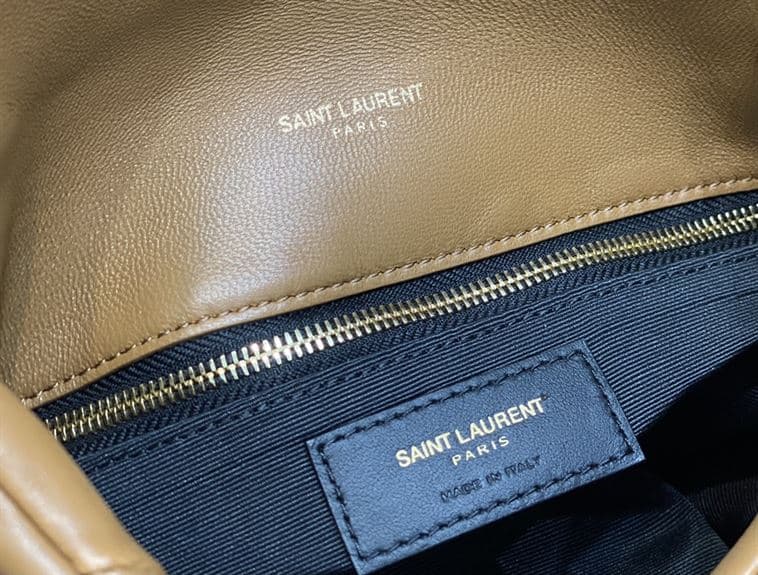 YSL PUFFER TOY BROWN BAG IN QUILTED LAMBSKIN – YB056