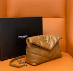 YSL PUFFER TOY BROWN BAG IN QUILTED LAMBSKIN – YB056