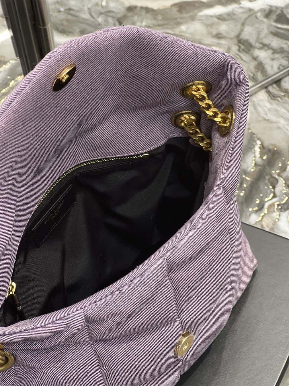 YSL SMALL PUFFER PURPLE BAG – YB057