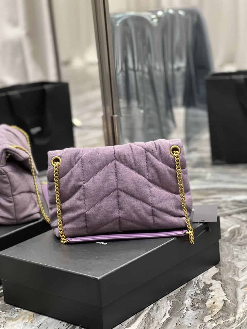YSL SMALL PUFFER PURPLE BAG – YB057