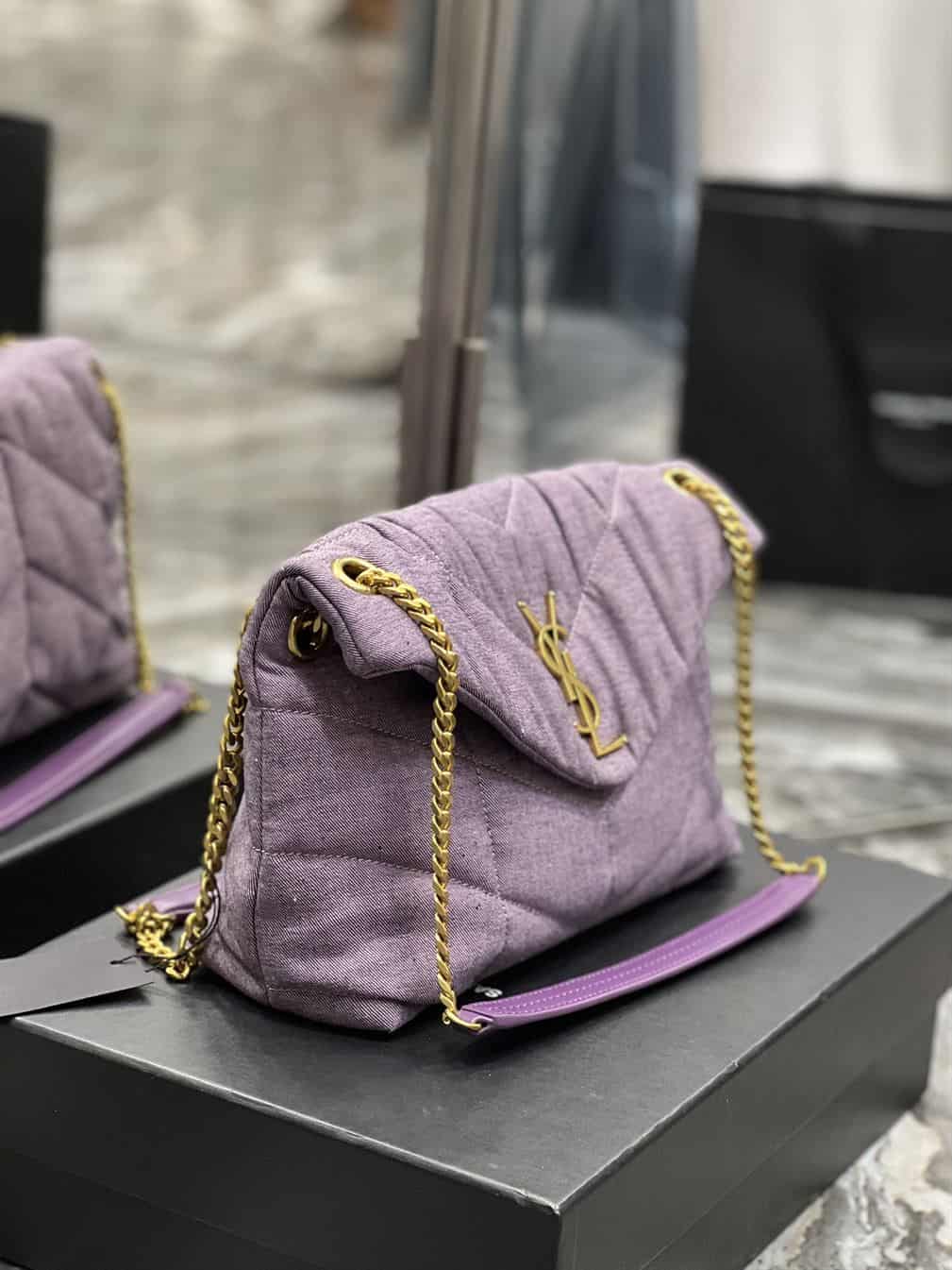 YSL SMALL PUFFER PURPLE BAG – YB057