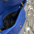 YSL SMALL PUFFER IN QUILTED NAPPA BLUE LEATHER – YB053