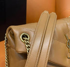 YSL SMALL PUFFER IN QUILTED NAPPA BROWN LEATHER – YB055
