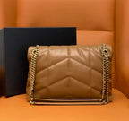 YSL SMALL PUFFER IN QUILTED NAPPA BROWN LEATHER – YB055