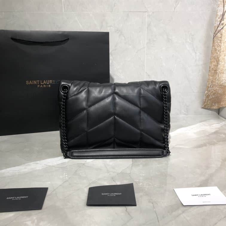 YSL SMALL PUFFER IN QUILTED NAPPA BLACK LEATHER – YB060
