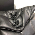 YSL SMALL PUFFER IN QUILTED NAPPA BLACK LEATHER – YB060