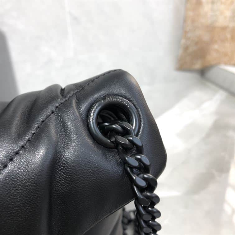 YSL SMALL PUFFER IN QUILTED NAPPA BLACK LEATHER – YB060