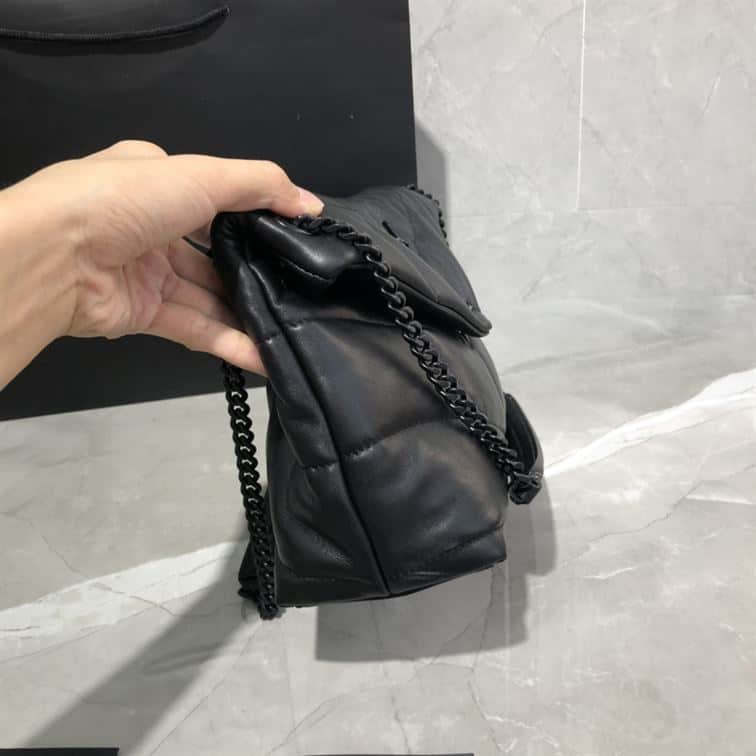 YSL SMALL PUFFER IN QUILTED NAPPA BLACK LEATHER – YB060