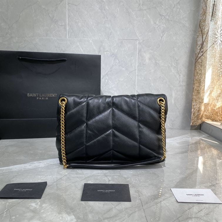 YSL SMALL PUFFER IN QUILTED NAPPA LEATHER BLACK – YB061